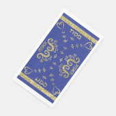 Serviette En Papier Serviette d'hôte Pâques serviettes Bleu Or (Coin)