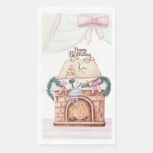 Serviette En Papier Serviette d'hôte Pink Pastel Nutcracker (Devant)