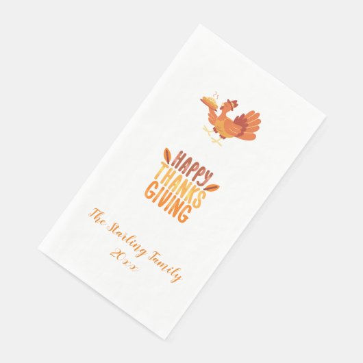 Serviette En Papier Serviette d'invité Thanksgiving personnalisable. (Coin)