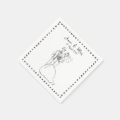 Serviette En Papier Serviette mariage à doodé à la main (Coin)
