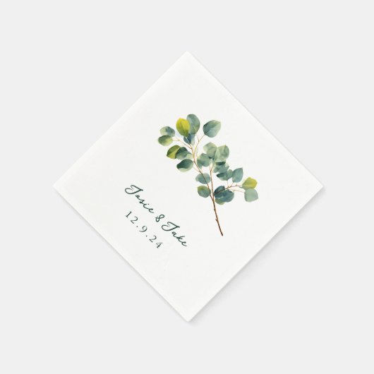 Serviette En Papier Serviette mariage Eucalyptus (Coin)