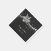 Serviette En Papier serviette mariage personnalisée en argent noir (Coin)