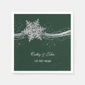 Serviette En Papier serviette mariage personnalisée en argent vert (Devant)