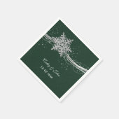 Serviette En Papier serviette mariage personnalisée en argent vert (Coin)