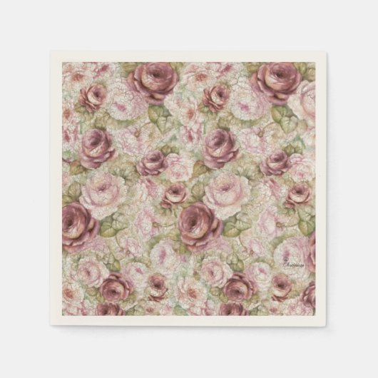 Serviette En Papier Serviette Mer de roses (Devant)