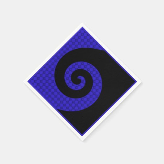 Serviette En Papier Serviette Motif bleu et noir (Coin)