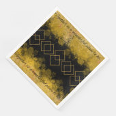 Serviette En Papier serviette noire et or (Coin)