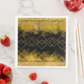 Serviette En Papier serviette noire et or (En situation)