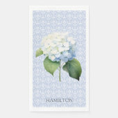 Serviette En Papier Serviette personnalisée Hydangea Blue Damask (Devant)