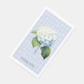 Serviette En Papier Serviette personnalisée Hydangea Blue Damask (Coin)