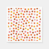 Serviette En Papier Serviette pois rose, orange et jaune (Devant)