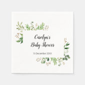 Serviette En Papier Serviette pour Baby Shower Rustique avec Feuillage (Devant)