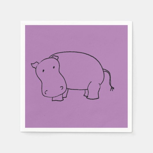 Serviette En Papier serviette pourpre hippo (Devant)