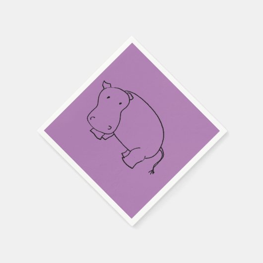 Serviette En Papier serviette pourpre hippo (Coin)