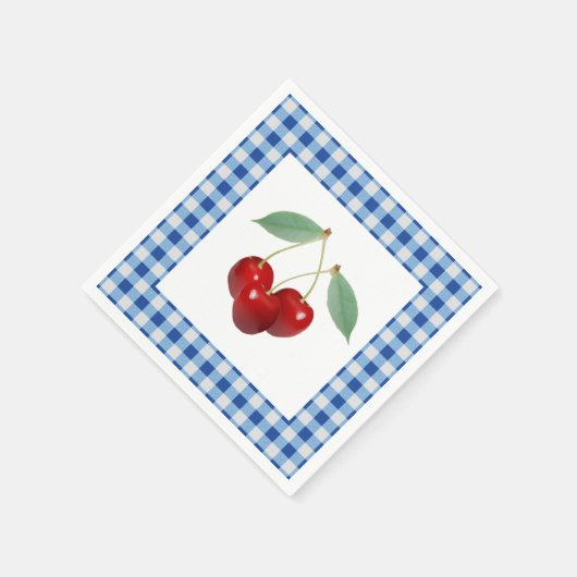 Serviette En Papier Serviette Retro Cerises Napkin (Coin)