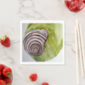 Serviette En Papier Serviette rôle feuille et escargot en aquarelle (En situation)