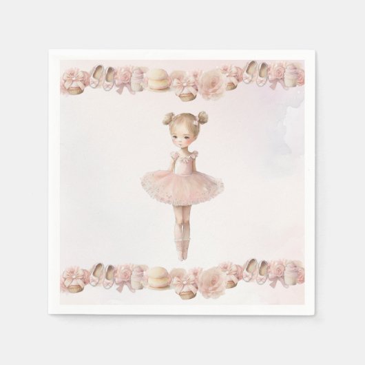 Serviette En Papier Serviette rose Ballerina (Devant)