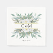 Serviette En Papier Serviette simple et élégante d'eucalyptus (Devant)