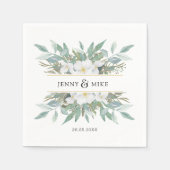 Serviette En Papier Serviette simple et élégante d'eucalyptus (Devant)