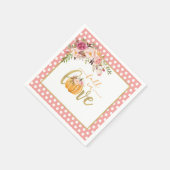 Serviette En Papier Serviette Tomber amoureux - Points roses (Coin)
