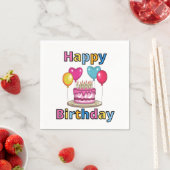 Serviette En Papier Serviettes 3 plis Joyeux Anniversaire (En situation)