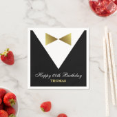 Serviette En Papier Serviettes 60e anniversaire | Black and Gold Party (En situation)