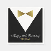 Serviette En Papier Serviettes 60e anniversaire | Black and Gold Party (Devant)