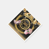 Serviette En Papier Serviettes à ballons noirs rayonnants avec talons (Coin)