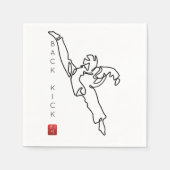 Serviette En Papier Serviettes à cocktail TAEKWONDO DWICHAGI back kick (Devant)