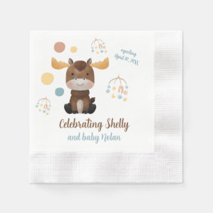 Serviette En Papier Serviettes à cocktails Moose et Mobile baby shower