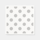 Serviette En Papier Serviettes à cocktails pois gris et blanc (Devant)