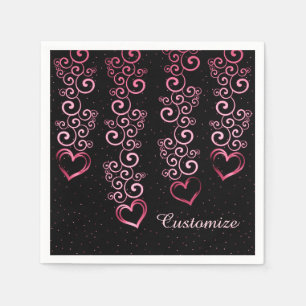 Serviette En Papier Serviettes à cœurs de vigne défilants