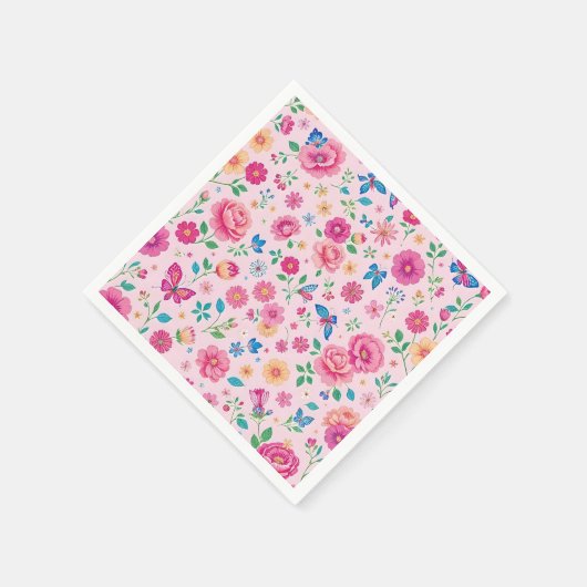 Serviette En Papier serviettes à fleurs (Coin)