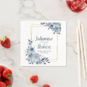 Serviette En Papier serviettes à fleurs bleu aquarelle (En situation)