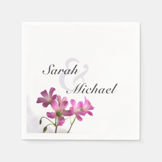 Serviette En Papier Serviettes à fleurs roses (Devant)