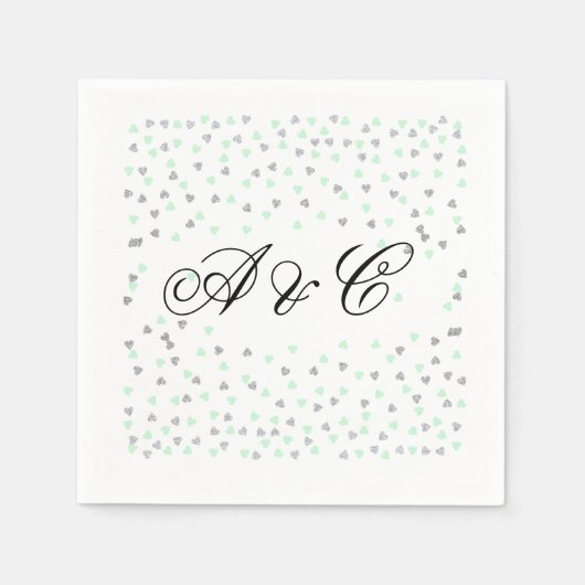 Serviette En Papier Serviettes à la menthe et à l'argent (Devant)