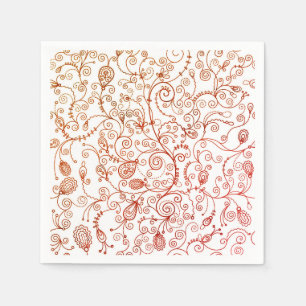 Serviette En Papier Serviettes à la mode rouge florale