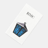 Serviette En Papier Serviettes à lanterne chouette bleu clair (Coin)