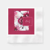 Serviette En Papier serviettes à mariage fleurie abstraite rose (Devant)