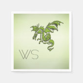 Serviette En Papier Serviettes à monogramme Dragon Vert (Devant)