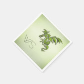 Serviette En Papier Serviettes à monogramme Dragon Vert (Coin)