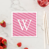 Serviette En Papier Serviettes à monogramme initial Rose Tropical Flam (En situation)