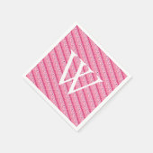 Serviette En Papier Serviettes à monogramme initial Rose Tropical Flam (Coin)