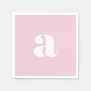 Serviette En Papier Serviettes à monogramme rose moderne
