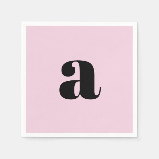 Serviette En Papier Serviettes à monogramme rose moderne (Devant)