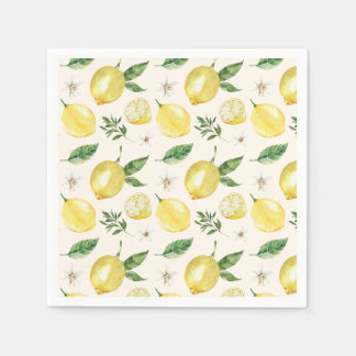 Serviette En Papier Serviettes à motif citron et feuilles