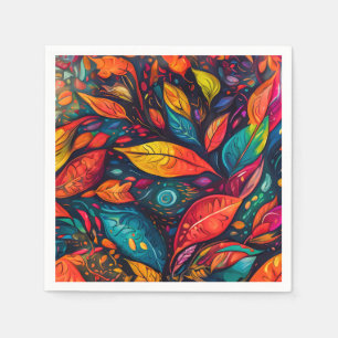 Serviette En Papier Serviettes à motif de feuilles coloré