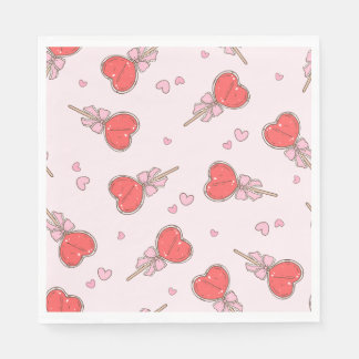 Serviette En Papier Serviettes à motif de sucette cœur doux