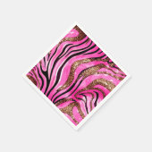 Serviette En Papier Serviettes à motif de tigre, paillettes roses (Coin)