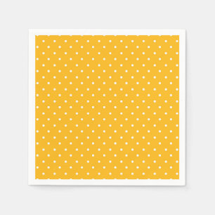 Serviette En Papier Serviettes à motif pois blancs sur fond jaune mout